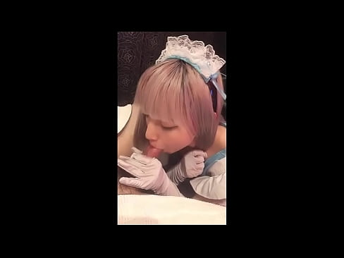 ❤️ 日本のアイドル「まゆか」、フレンチメイドのコスプレ、その1、ローションでフェラチオ、自慰行為 ️❌  セックス ❌️❤